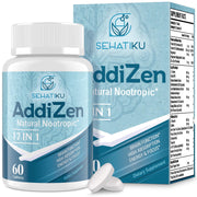 SehatiKu 17-in-1 brain supplement bottle for steady focus.