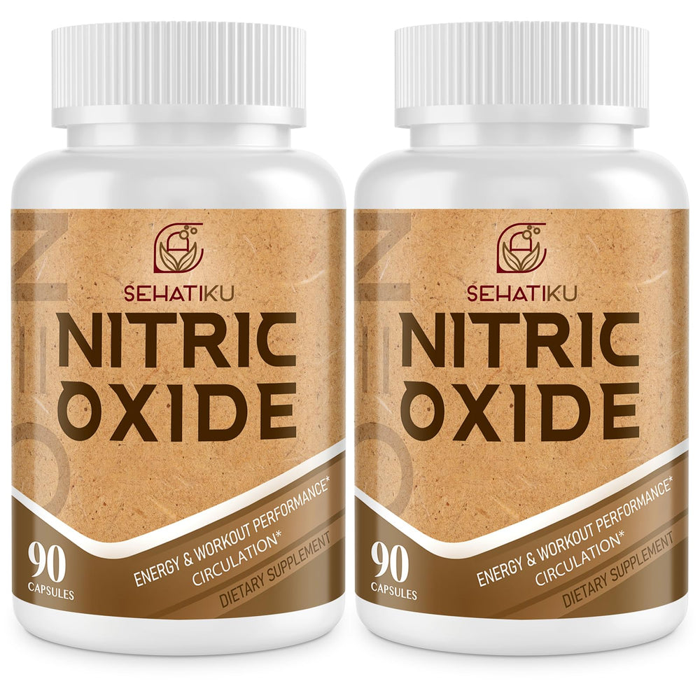 SehatiKu Nitric Oxide supplement bottle front view may support circulation.