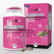 SelecWell Perimenopause bottle front shows a trusted herbal blend for daily balance.