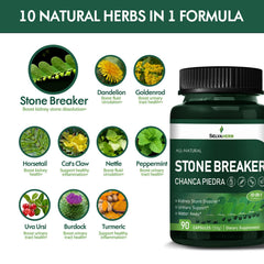 Selvaherb Stone Breaker label details on a 90-count bottle.