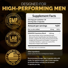 SEMAPRO made-in-USA facility badge underscoring safety and GMP standards