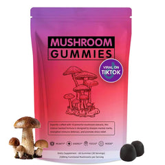 Seodon 60 gummies bottle offers on-the-go wellness with a 12-mushroom blend.