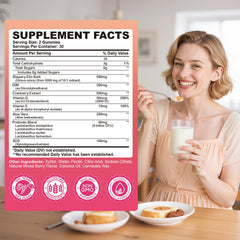 SEPT YAN gummies label close-up shows probiotic strains and prebiotic XOS for gut balance