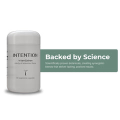 Setas Intention capsules in hand suggesting convenient daily focus support.