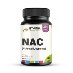 SETNUTRA Well From Within NAC 500mg bottle with black pepper for enhanced absorption.
