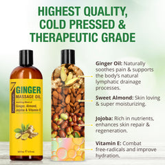 Seven Minerals Ginger Massage Oil with ginger scent for relaxation