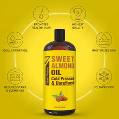 Seven Minerals Sweet Almond Oil pour for easy, mess-free application.