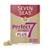 Seven Seas Perfect7 Woman box front with 30 daily sachets for women.