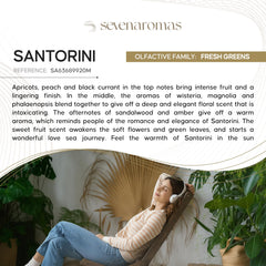 SevenAromas Santorini top-note citrus lifts mood with bright opening.