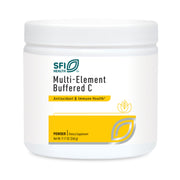 SFI Health Klaire Labs Buffered C bottle highlights gentle on-stomach vitamin C.