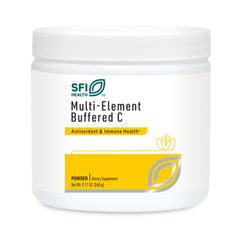 SFI Health Klaire Labs Buffered C bottle highlights gentle on-stomach vitamin C.