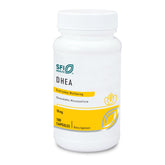 SFI Health Klaire Labs DHEA 10mg bottle with capsules, micronized for absorption benefits.