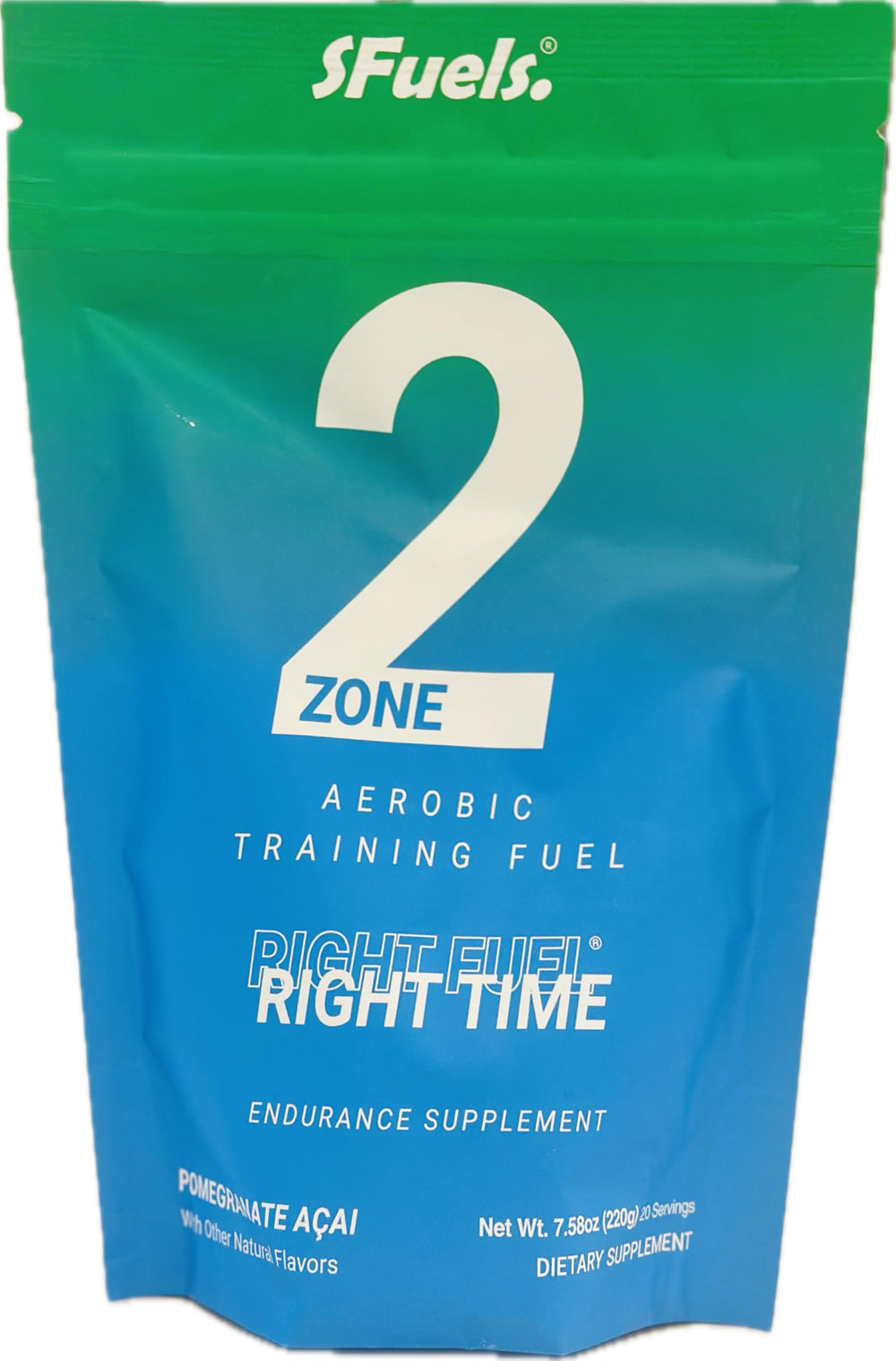 SFuels Aerobic Training Fuel front label shows pomegranate acai flavor for sugar-free endurance
