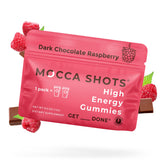 SGC Mocca Shots Raspberry Chocolate pack front showing high caffeine energy label