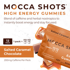 SGC Mocca Shots two gummies close-up shows potent caffeine, quick lift