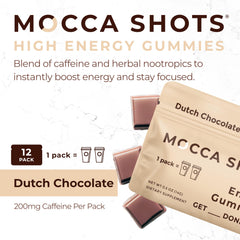 SGC caffeine energy gummies closeup highlighting chewy texture and chocolate mocca flavor.
