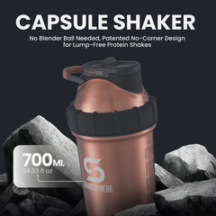 SHAKESPHERE capsule-design shaker for lump-free shakes and easy cleaning.