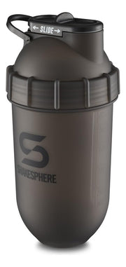 SHAKESPHERE Shaker Bottle in frosted black, leak-proof for gym or on-the-go use.