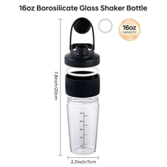 ShakeXpert borosilicate glass shaker mouth view showing wide opening.
