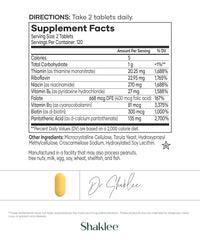 Shaklee B-Complex label on bottle highlights Bioactivated Absorption System for better uptake.