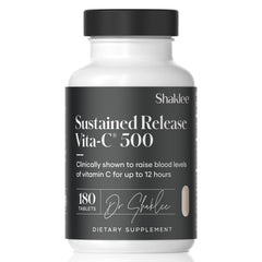 Shaklee Sustained-Release Vita-C 500mg bottle front view highlighting immune support