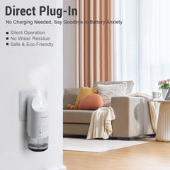 Wall-mount placement of Shammgria diffuser saves space in a room