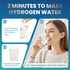 Tablet dissolving in water to create hydrogen-rich hydration.