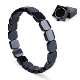 SHANGFEI Hematite bracelet for men with square beads for versatile daily wear.