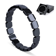 SHANGFEI Hematite bracelet for men with square beads for versatile daily wear.