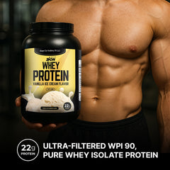 Shape Up whey protein scoop pouring into a shake for quick, smooth fueling after training