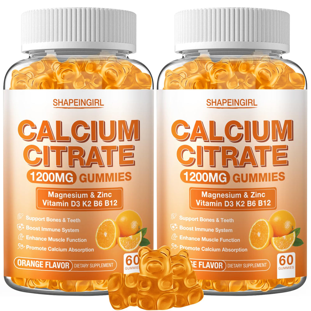 Shapeingirl calcium gummies in orange flavor for daily bone support and energy.