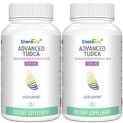 Sharoaid Tudca liver-support bottle showing 1200 mg formula for daily liver care.