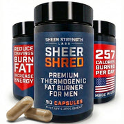 Sheer Strength Labs thermogenic bottle with energy-boosting capsules for workouts.