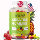 SHEVAT VITAMINS Creatine Gummies in a pack close-up for on-the-go strength support