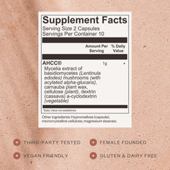 SHII AHCC ingredients image shows standardized AHCC for reliable immune support.