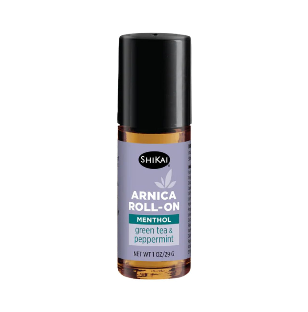ShiKai Arnica Roll On bottle front shows compact, travel-ready topical care for everyday comfort