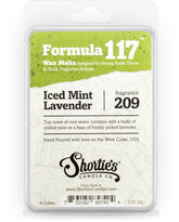 Shortie's Iced Mint Lavender wax melts pack displayed for fresh room aroma