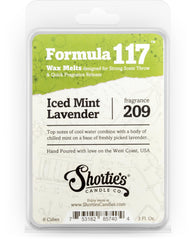 Shortie's Iced Mint Lavender wax melts pack displayed for fresh room aroma
