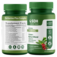 SHREE DHANWANTRI HERBALS D4 Manic bottle close-up for daily wellness support.