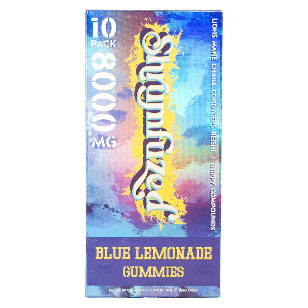 Shrumfuzed gummy bottle displaying the 8000mg formula for daily focus