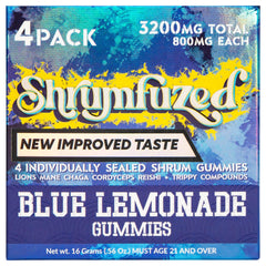 Shrumfuzed nootropic gummy bottle pour highlights convenient daily dosing for focused energy