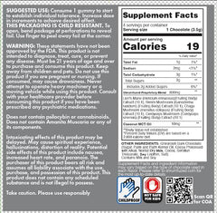 Shrumfuzed nootropic gummy dark chocolate crunch close-up in serving dish