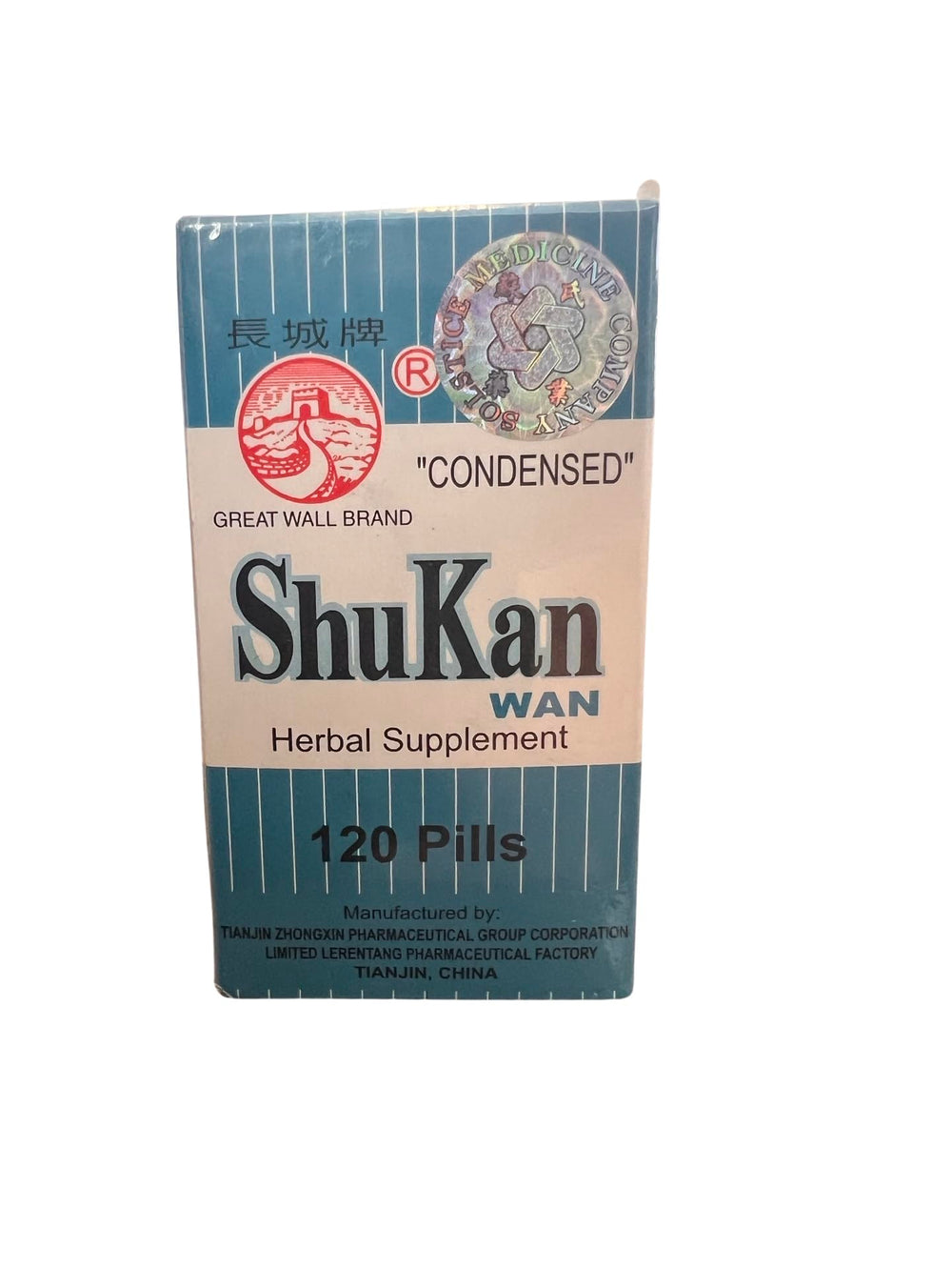 Shu Kan Wan bottle label highlights traditional herbs for liver support