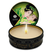 Shunga erotic massage candle green tea bottle pour releasing lukewarm massage oil