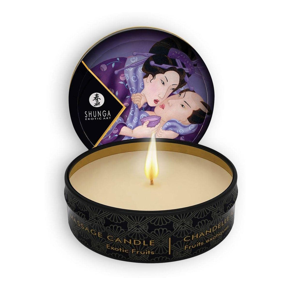 Shunga Exotic Fruits massage candle pour for a silky massage and ambient mood