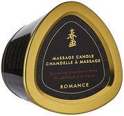 Shunga Massage Candle Sparkling Strawberry Wine product shot showcases natural oils for soft skin.