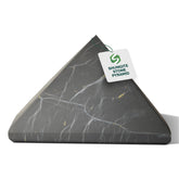 Shungite World authentic pyramid 70mm top view highlighting natural texture for energy balance