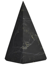 Shungite World authentic tall pyramid 30mm unpolished for energy balance in your workspace