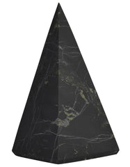 Shungite World authentic tall pyramid 30mm unpolished for energy balance in your workspace