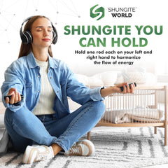 Shungite World chakra-balancing cylinders support energy alignment during practice.
